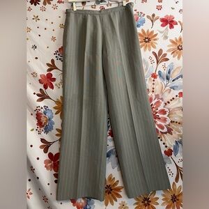 Le Suit Womens 8P Grey Tan Pinstripe Grandpacore Suit Business Workwear Pants